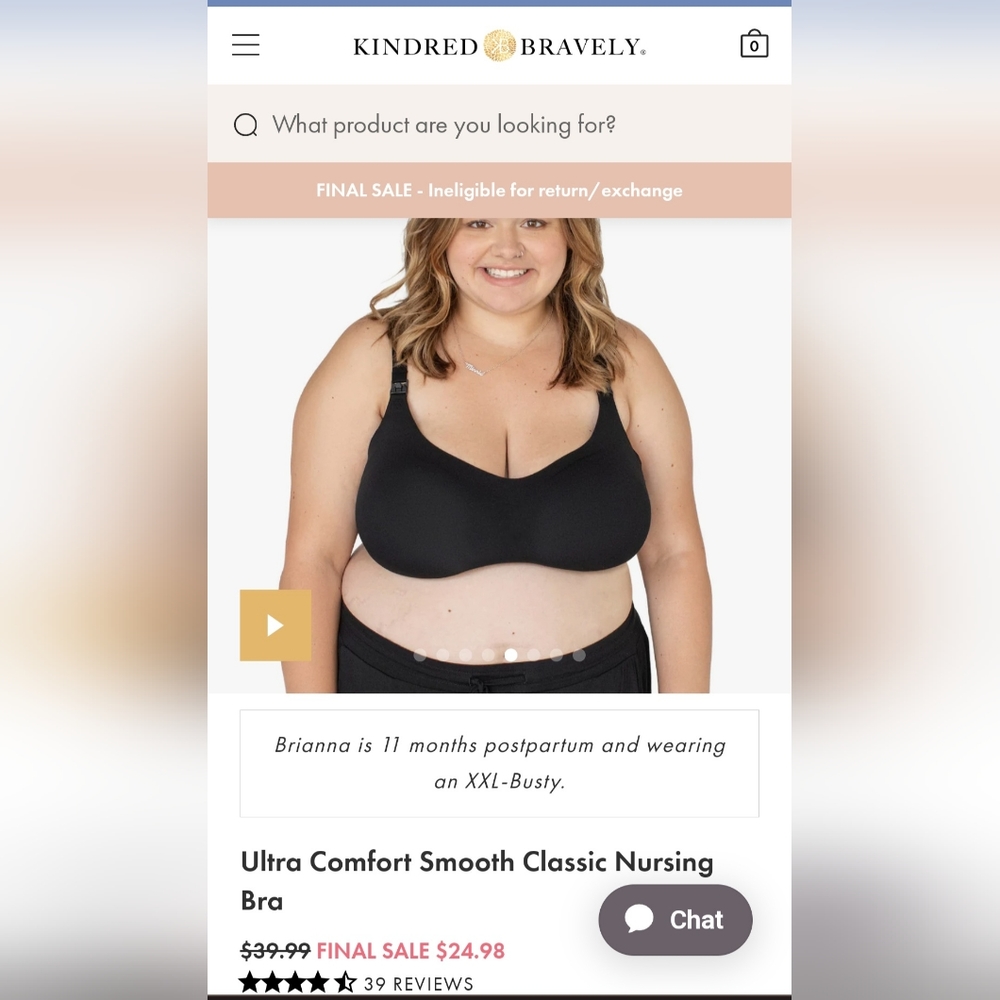 Kindred Bravely Ultra Comfort Smooth Classic Nursing Bra | Black - XL-Busty